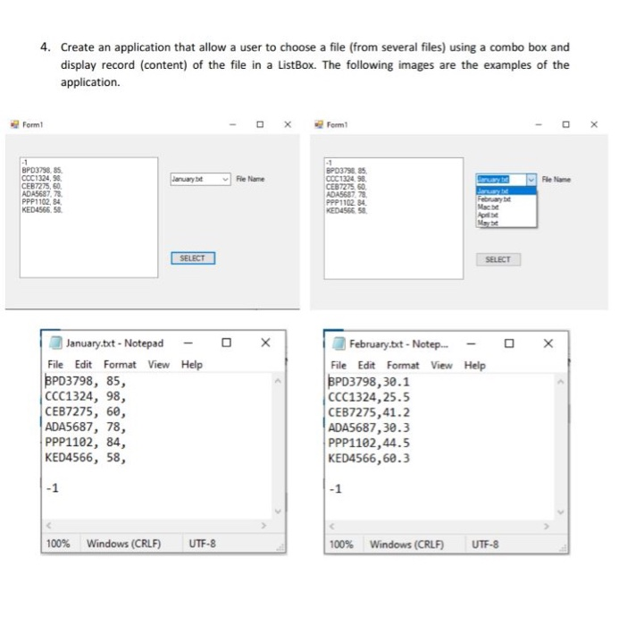 4. Create an application that allow a user to choose | Chegg.com