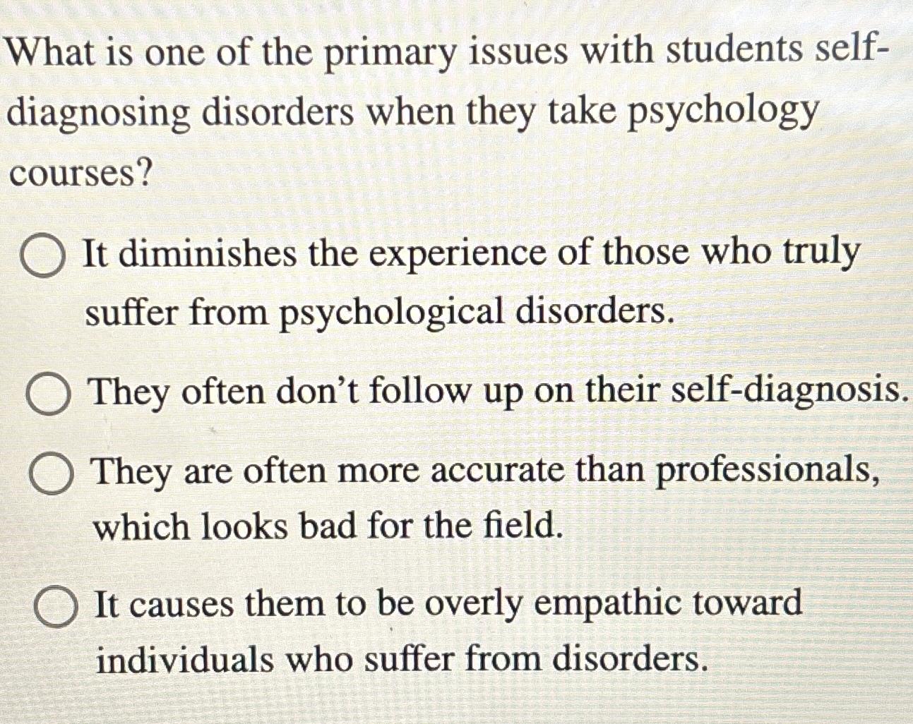 Solved What is one of the primary issues with students | Chegg.com