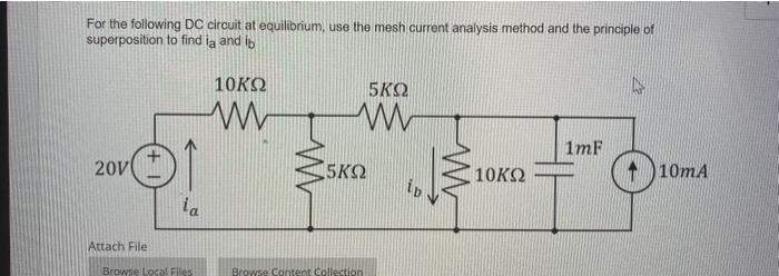 Solved For the following DC circuit at equilibrium, use the | Chegg.com