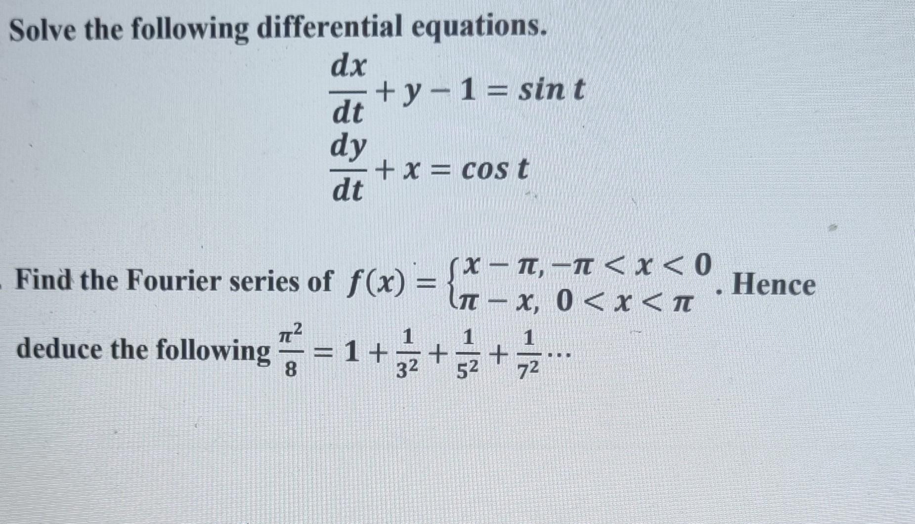 Solved Solve the following differential equations. | Chegg.com