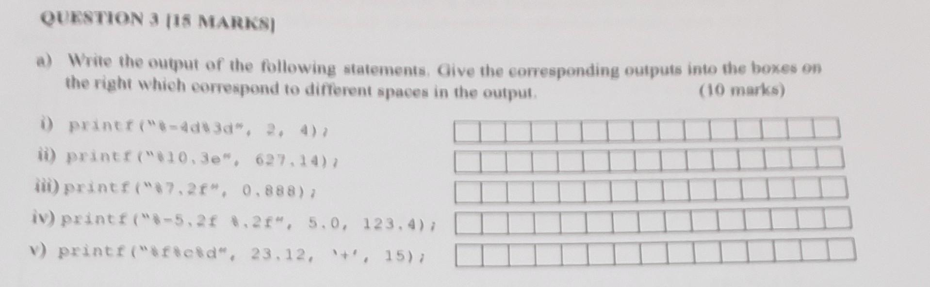 Solved a) Write the output of the following statements. Give | Chegg.com