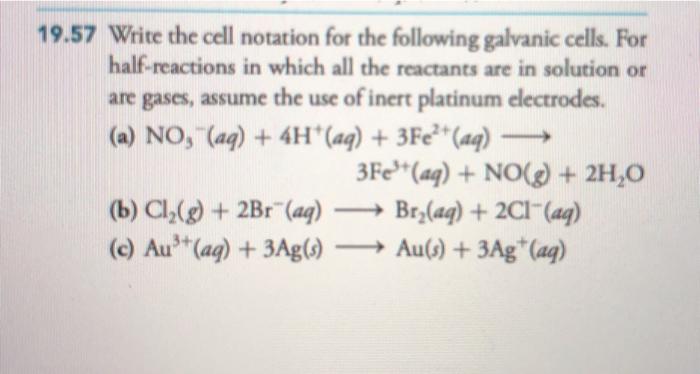 Solved 19.57 Write the cell notation for the following | Chegg.com