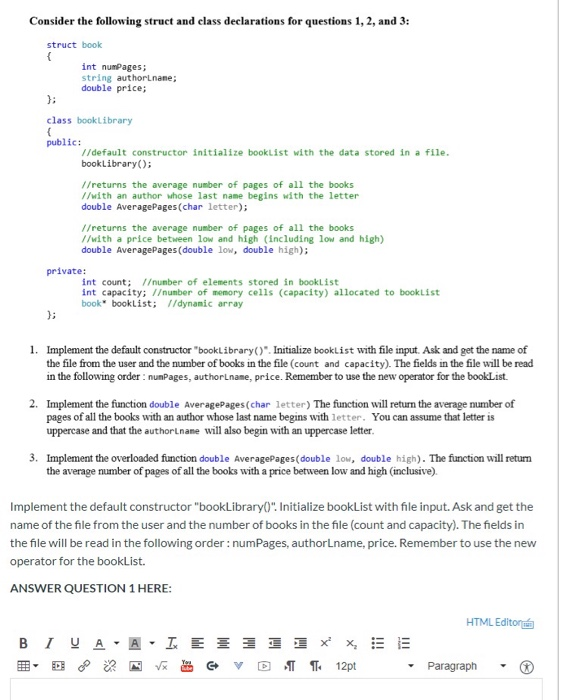 Solved C++ I Just Need Those Question With Coding. You Don't | Chegg.com