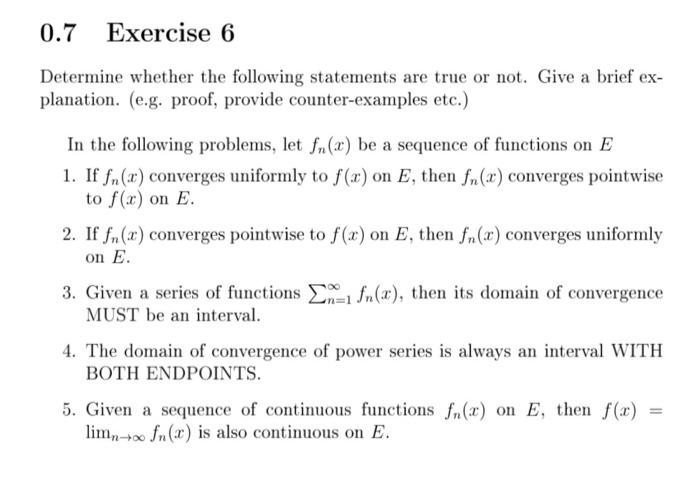 Solved Determine Whether The Following Statements Are True | Chegg.com