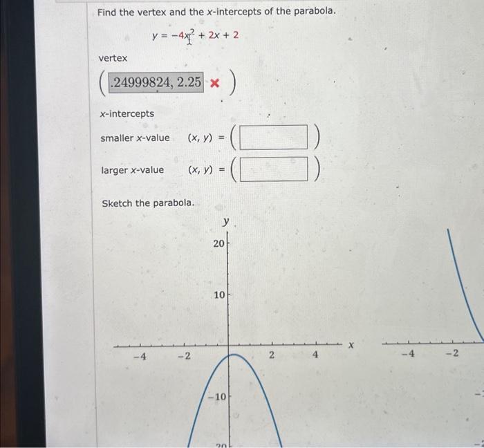 how to find equation of parabola with vertex and x intercepts