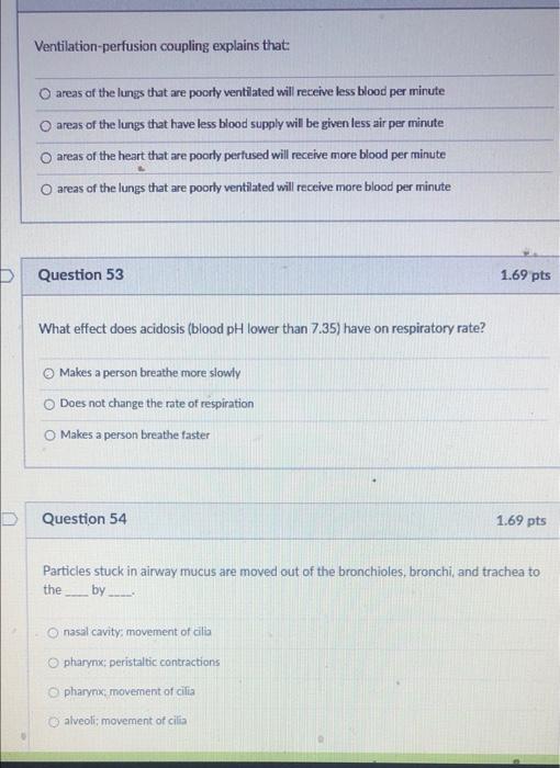 Solved Ventilationperfusion coupling explains that areas