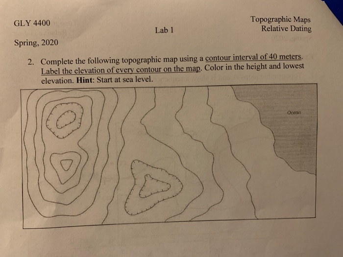 Solved GLY 4400 Lab 1 Topographic Maps Relative Dating | Chegg.com