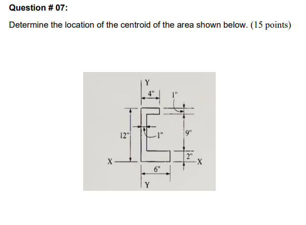 Solved Question \# 07:Determine the location of the centroid | Chegg.com