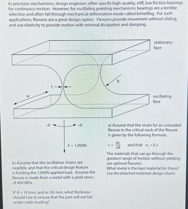 In precision mechanisms, design engineers often | Chegg.com