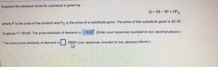 Solved Suppose the demand curve for a product is given by Q | Chegg.com