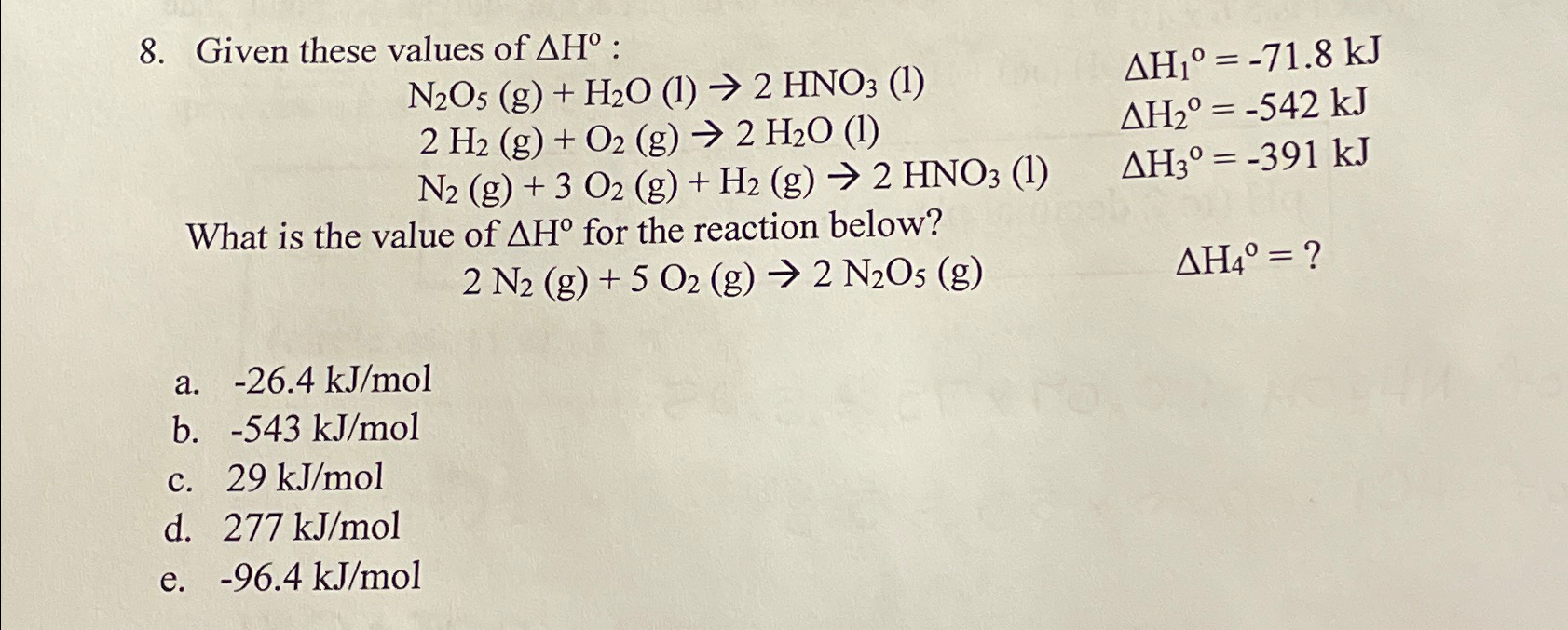 Solved Given these values of ΔH° | Chegg.com
