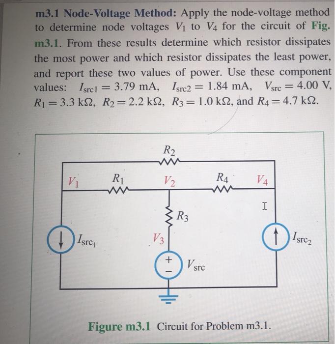 Solved m3.1 Node-Voltage Method: Apply the node-voltage | Chegg.com