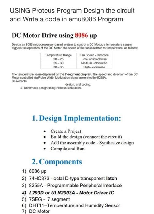 Solved USING Proteus Program Design the circuit and Write a | Chegg.com