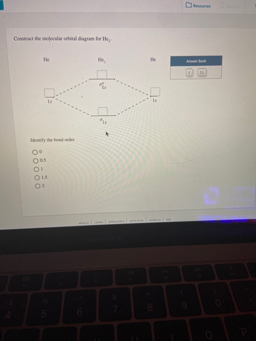 Solved Resources Construct the molecular orbital diagram for | Chegg.com