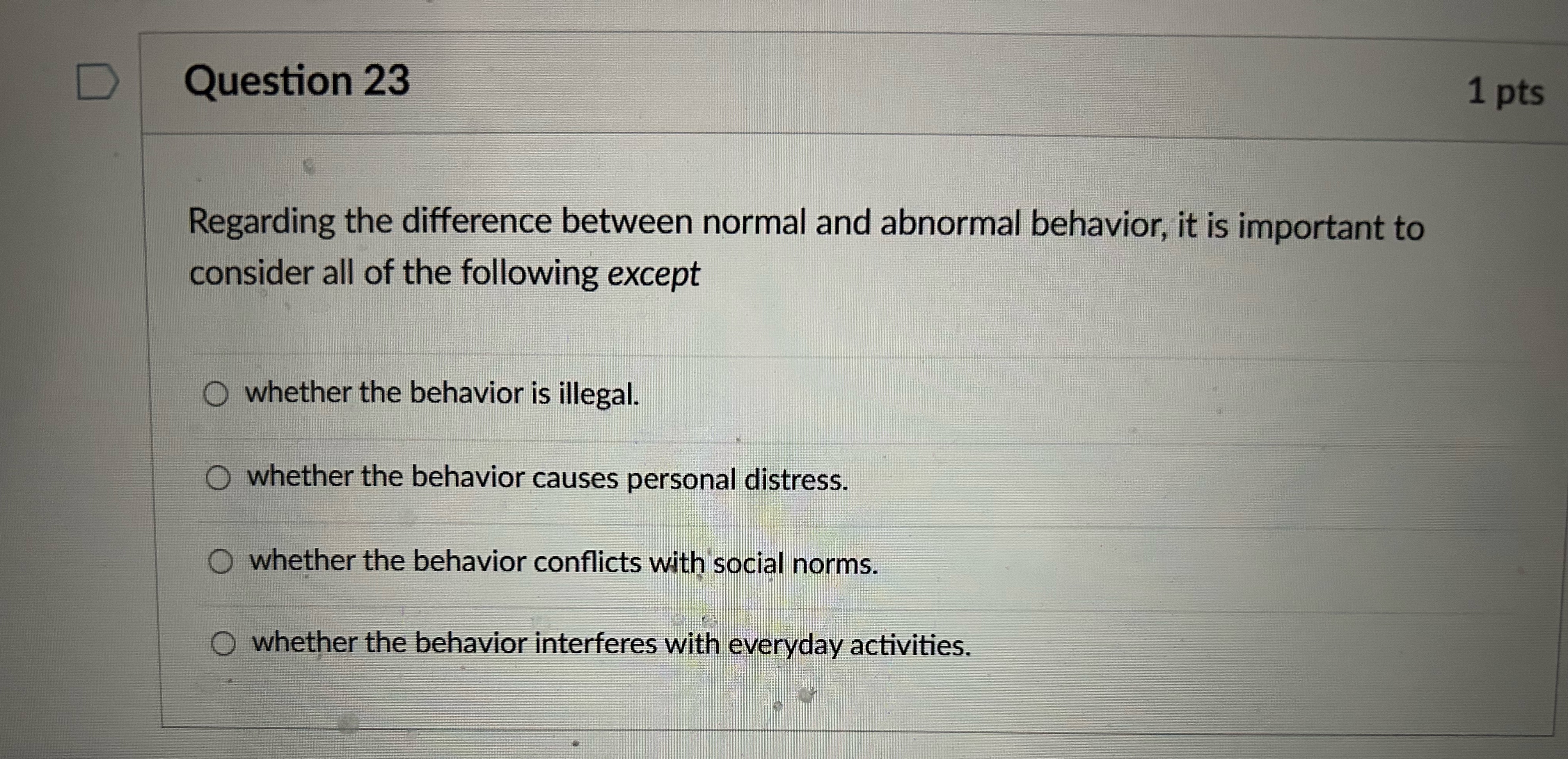 Solved Question 231ptsRegarding the difference between | Chegg.com