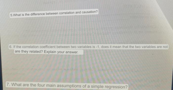 Solved 5. What is the difference between correlation and | Chegg.com