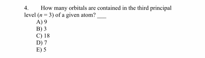 Solved 4. How many orbitals are contained in the third | Chegg.com