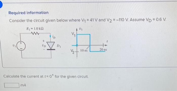 Solved Required information Consider the circuit given below | Chegg.com