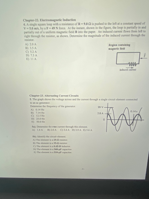 Solved Chapter 22 Electromagnetic Induction 4 A Single 2616