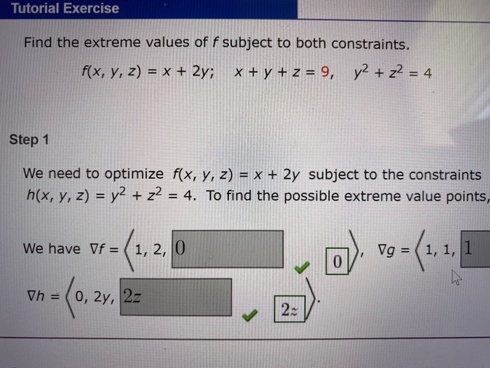 Solved Tutorial Exercise Find The Extreme Values Of F Chegg Com