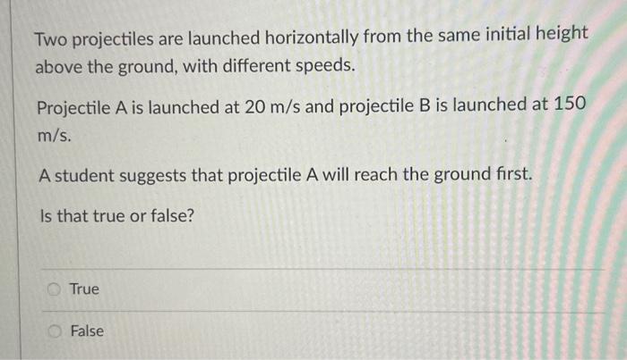 Solved Two Projectiles Are Launched Horizontally From The | Chegg.com