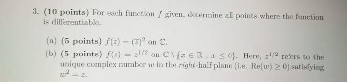 Solved 3. (10 points) For each function f given, determine | Chegg.com