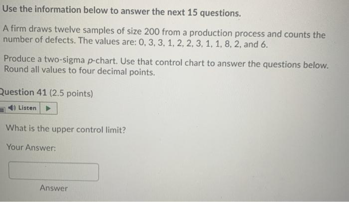 Solved Use the information below to answer the next 15 | Chegg.com