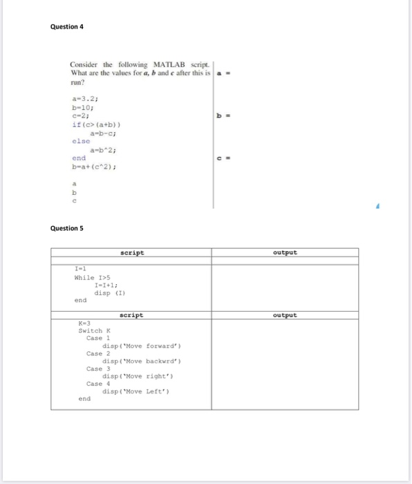 Solved Question 4 Consider The Following Matlab Script What 1608