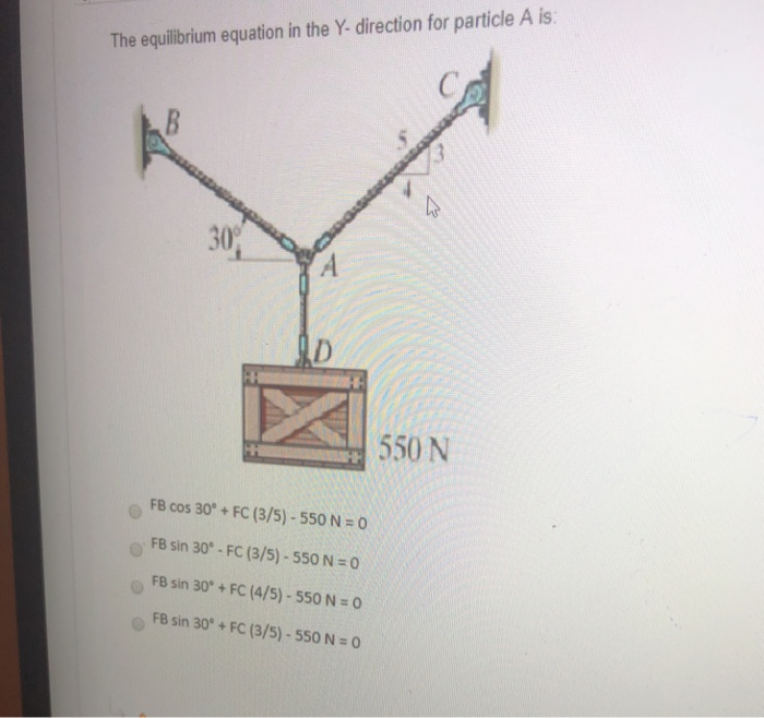 Solved The Equilibrium Equation In The Y Direction For P Chegg Com