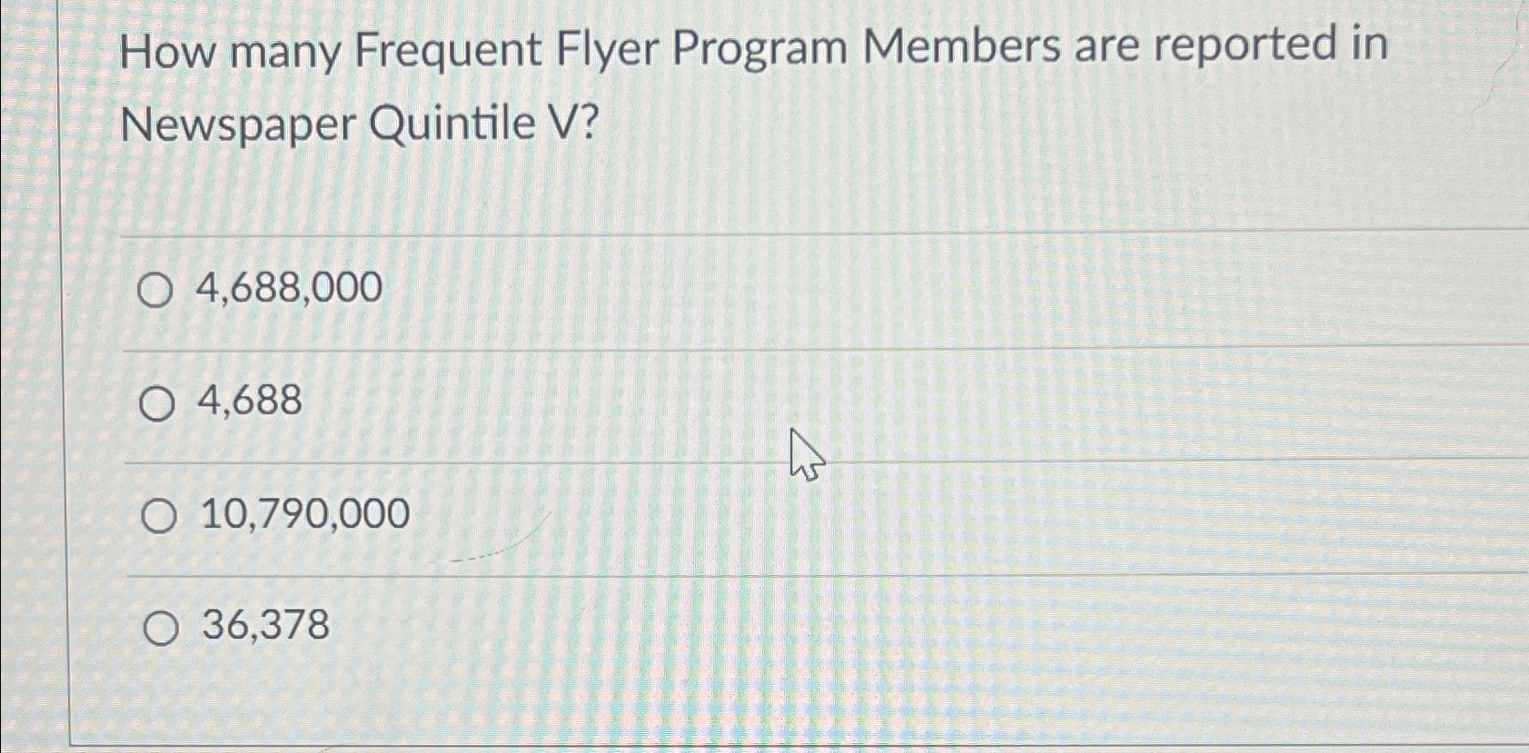 Solved How many Frequent Flyer Program Members are reported | Chegg.com