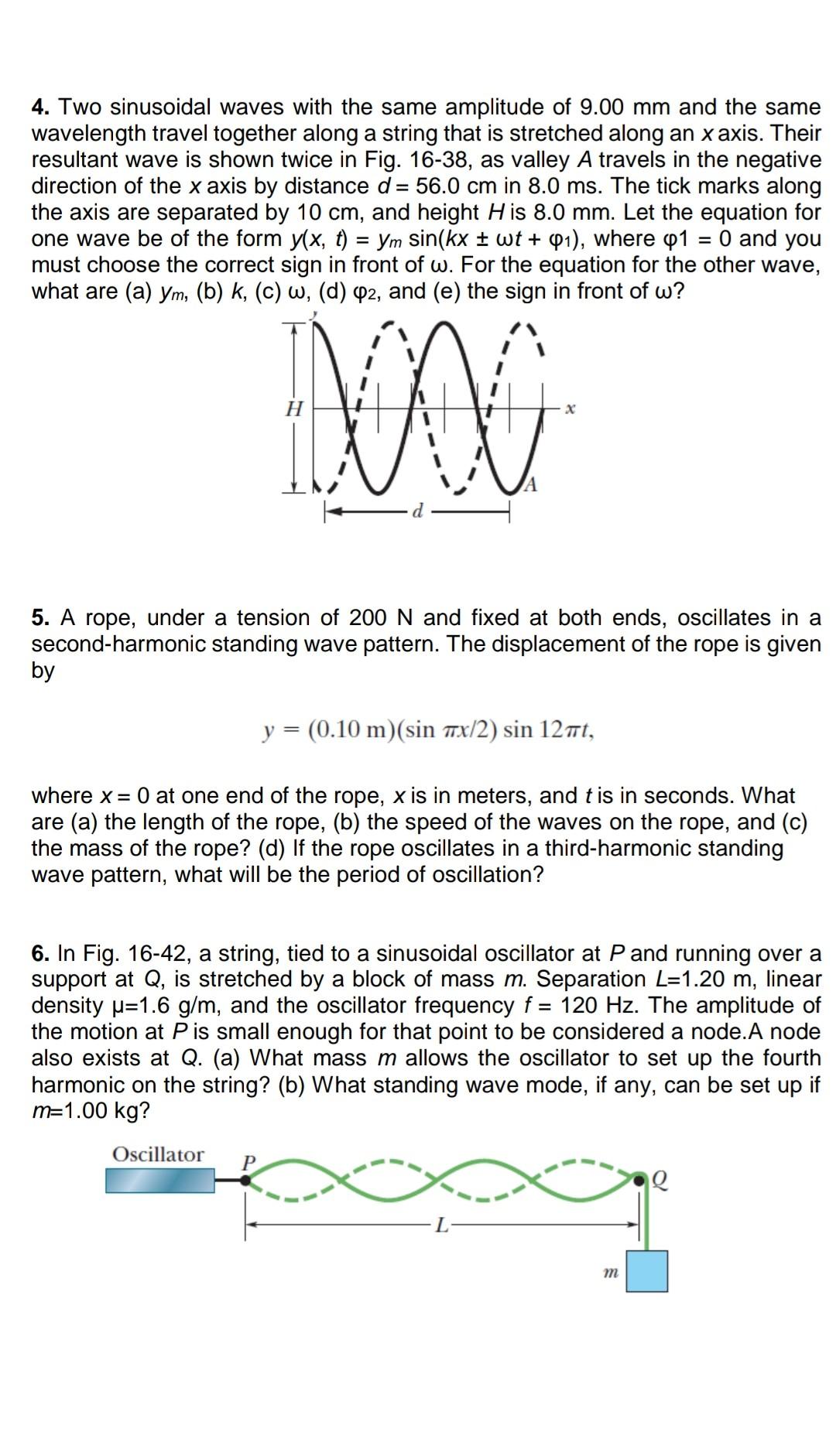 Solved 4. Two sinusoidal waves with the same amplitude of | Chegg.com