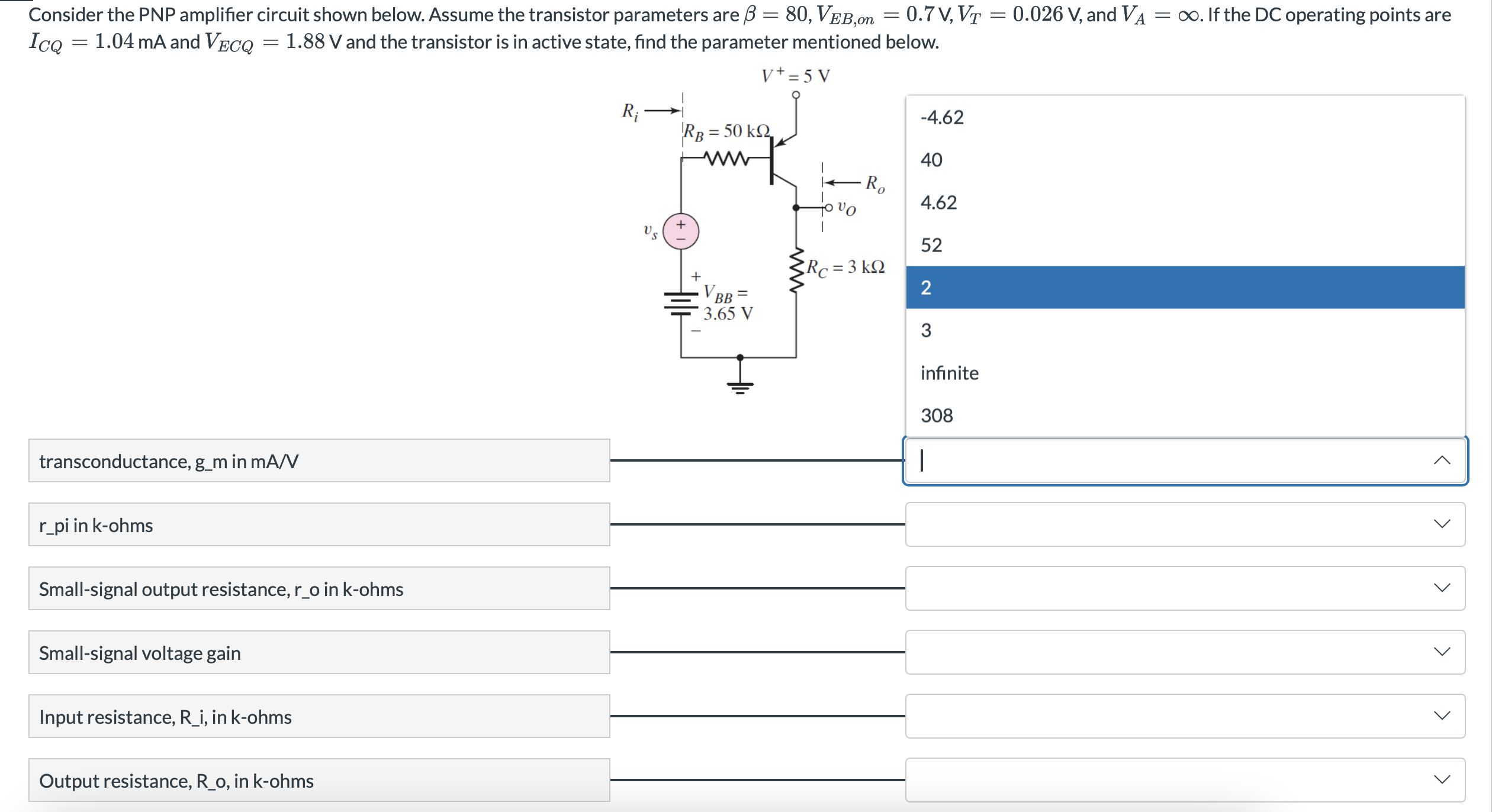 Solved Consider the PNP amplifier circuit shown below. | Chegg.com