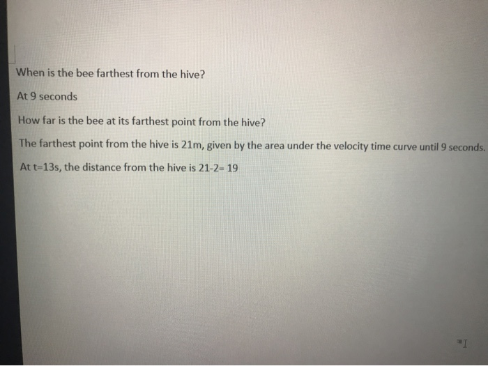 Bee Point Graph Solved The graph below represents the velocity of a bee | Chegg.com