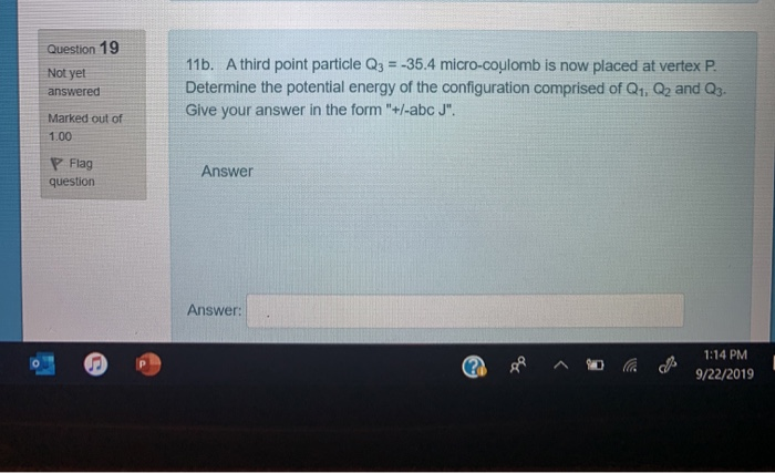 Solved Question 19 Not Yet Answered 11b. A Third Point | Chegg.com