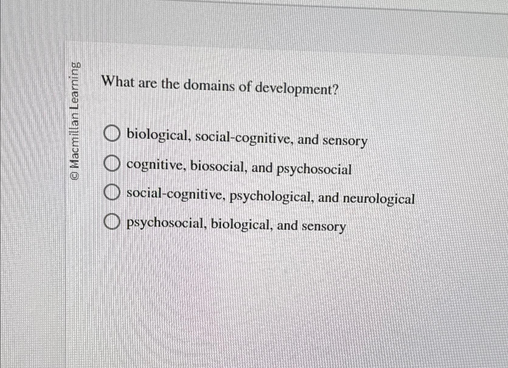 Solved biological social cognitive and sensorycognitive Chegg