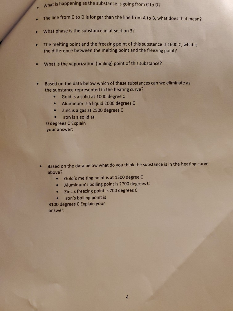 PART A Heating Curve of Water Use the data in the