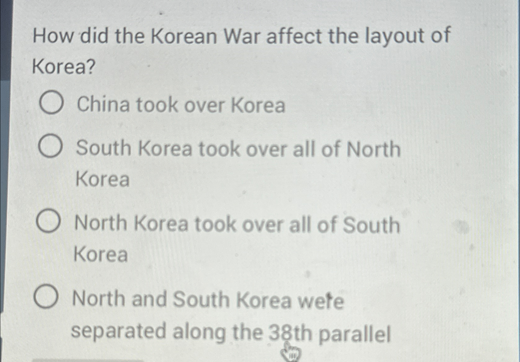 Solved How did the Korean War affect the layout of