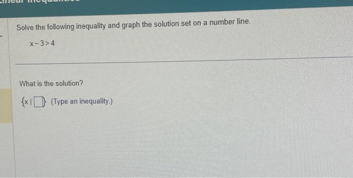 which number line shows the solution to the inequality x 3