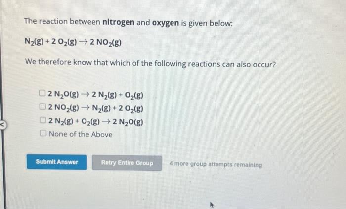 Solved The Reaction Between Ammonia And Oxygen Is Given | Chegg.com