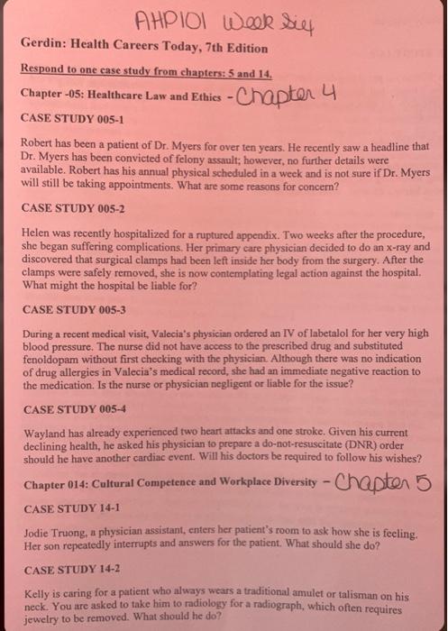 Solved Respend to anc case study from chapters: 5 and 14. | Chegg.com