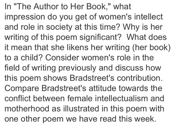 the author to her book anne bradstreet