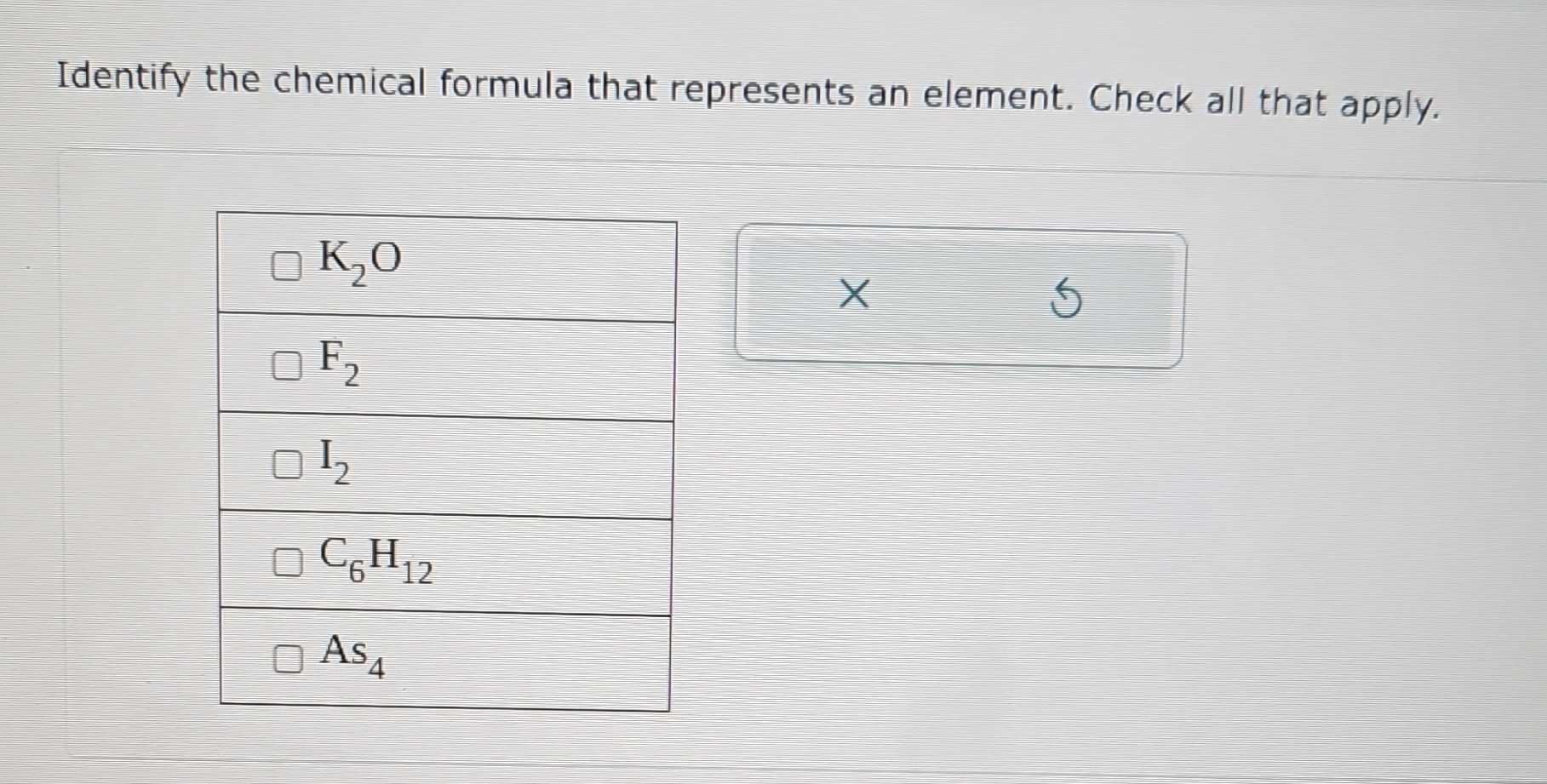 Solved Identify the chemical formula that represents an | Chegg.com