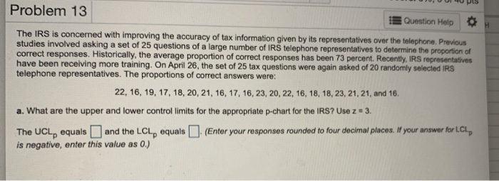 S Irs Math Problems Problem 13 Question Help The IRS is concerned with | Chegg.com