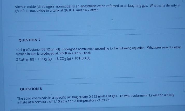 Solved Nitrous oxide (dinitrogen monoxide) is an anesthetic | Chegg.com