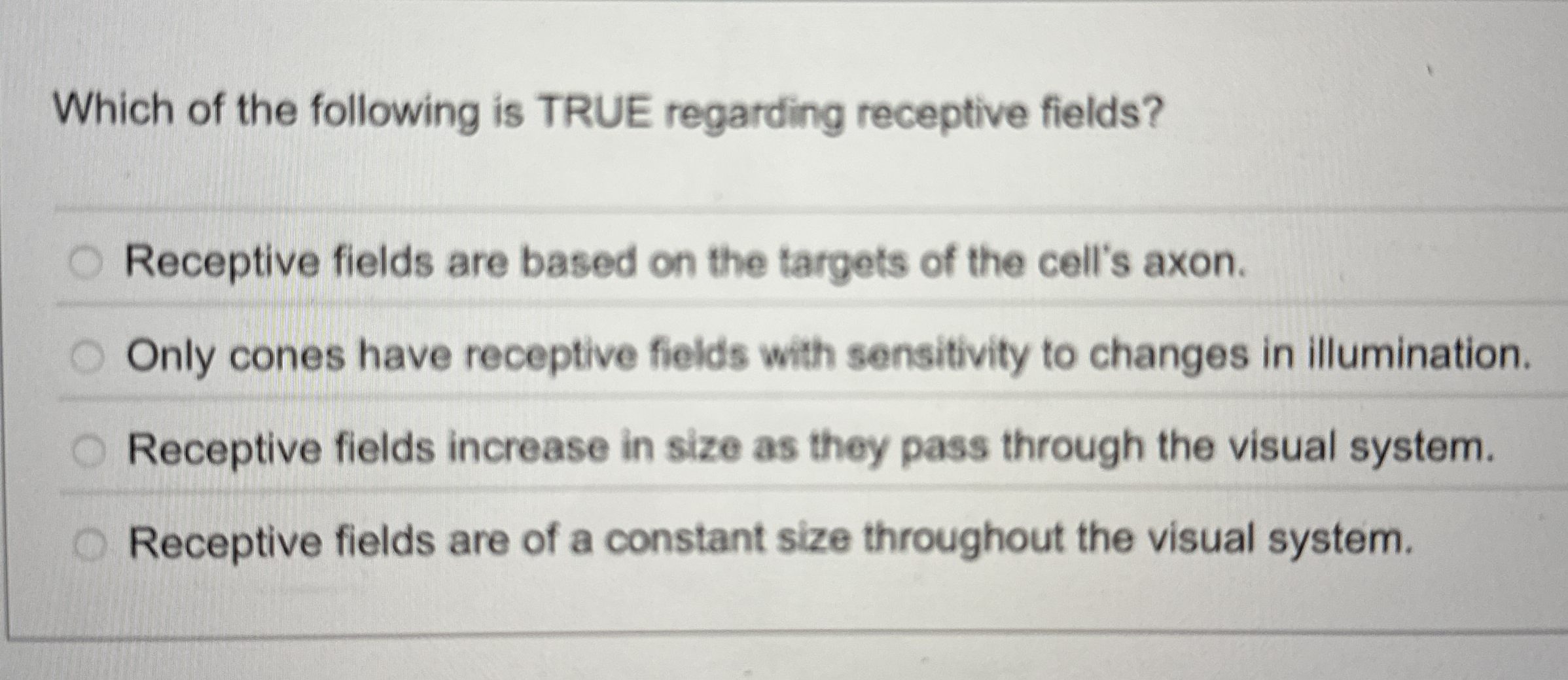Solved Which of the following is TRUE regarding receptive | Chegg.com