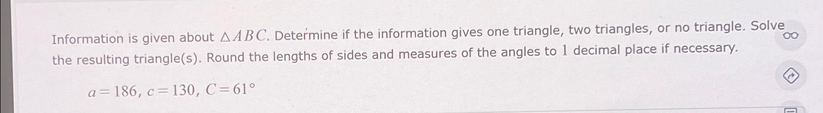 Solved Information Is Given About ????ABC. ﻿Determine If The | Chegg.com