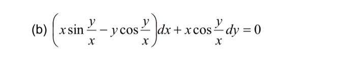 Solved (xsinxy−ycosxy)dx+xcosxydy=0 | Chegg.com