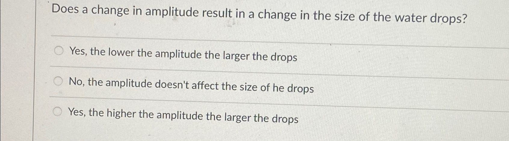 Solved Does a change in amplitude result in a change in the | Chegg.com