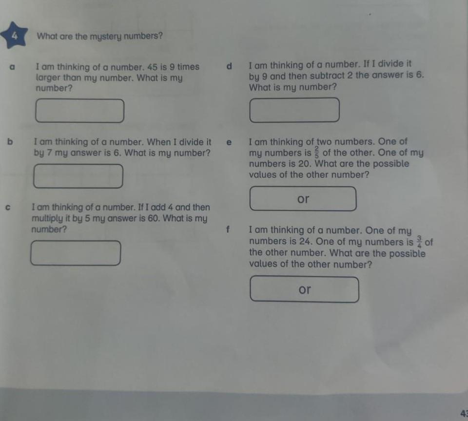 Solved What are the mystery numbers? I am thinking of a | Chegg.com