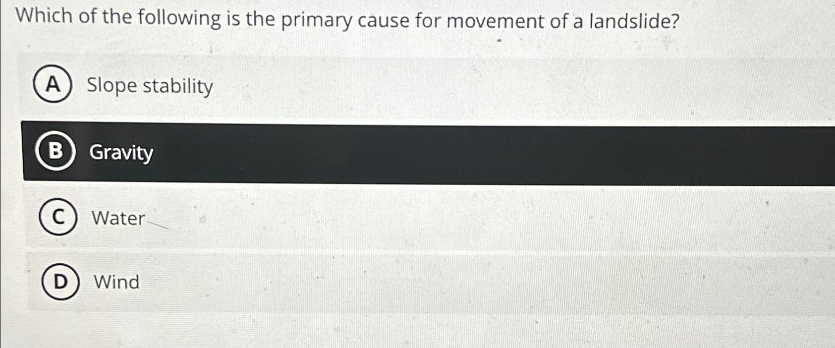 Solved Which of the following is the primary cause for | Chegg.com